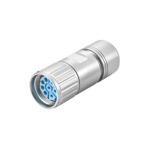 M23 Power Waterproof Female Signal PoweMotor Servo Straight M23 Field Wirable Connector for Factory Automation