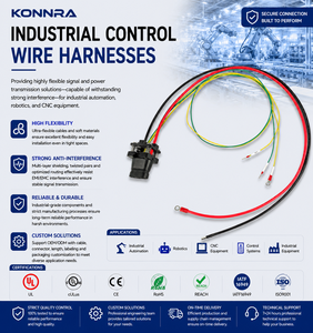 Custom Industrial Robot Wire Harness Shielded Cable Connector Assembly for CNC Control Equipment IP68 Rated Copper Motorcycle