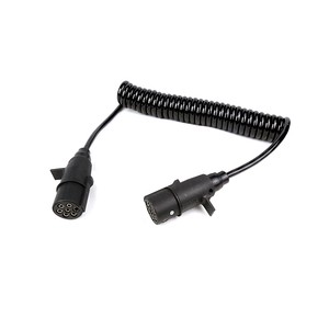 European Trailer Spiral Cable 7 Ploe 7 Pin Truck Trailer Cable with Nylon Plug