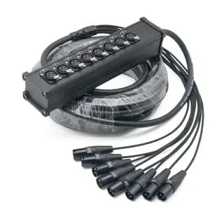 Joinaudio Professional Balanced 8 Channel Stage Box 3 Pin XLR DMX Extension Cable Multicore Snake Cable 25feet 40feet(JFAB8)