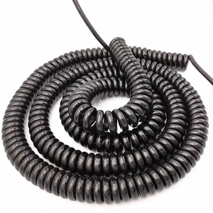 PU Spiral Spring Cable Retractable Flexible Coiled Wire Extension Spring Cable OEM ODM Factory Custom