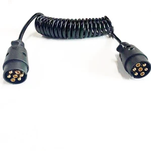 7pin Spiral Coiled Wire Outdoor Waterproof Auto Truck Trailer Spiral Cable for Cars Spiral Car Cable
