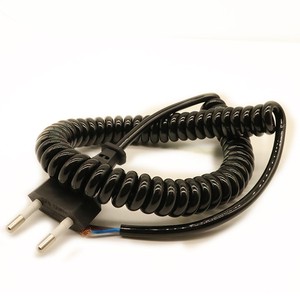 PAIDE PDK TPU Insulated 2 Core 18 AWG Spiral Coiled Cable with Tight Wrapping 300V Low Voltage Wear Resistant