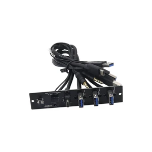 Chassis Panel Mounted Extension Cable 1 to 4 Ports USB 3.0 USB 3.1 Power Switch Audio I/O Board PCB Circuit Board Extender Wire