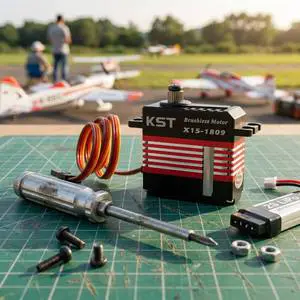 KST X15-1809 15mm Mini HV Brushless Servo, 24kg.cm High Torque 0.07s Fast Speed Metal Gear for RC Models & Automation