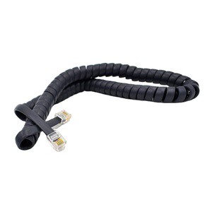 1M 2M 3M Black RJ12 Coiled Cord 6 Cores Spiral Cable Spring Cable 6P6C