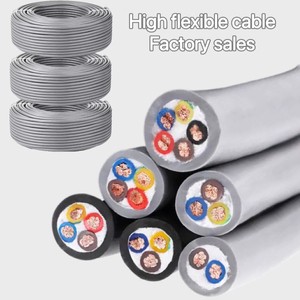 Factory TRVV High Flexible 2 3 4 5 10 40 Core Stranded Pure Copper Robot Tank Crane Cable for Automobiles Elevators CNC PVC
