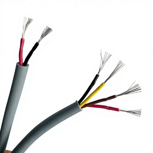 UL2586 22AWG 4 Core Copper Conductor Shielded Control Cable Grey PVC Jacket 600V 105C OD5.4mm for Industrial Automation