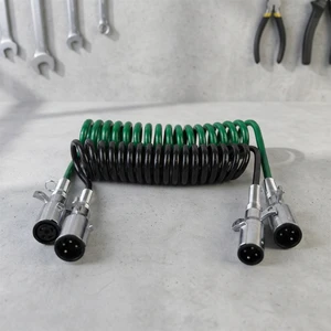 New Seven Core Trailer Cable Coiled Cord InLine Power Plug Heavy Duty 28T Max Payload 4.5M for Tractor Truck for Light