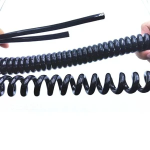 Spiral Curly Spring Cord Electric Tool Coiled Wire 18AWG PU Bright Surface Spring Spiral Coiled Cable Power Cable 8mm Plug