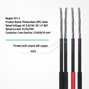 Solar Cable 6mm Connector 6mm2 4mm2 10mm2 4mm 4 Mm Eu Stock 10 Awg 16mm2 Pv Mm² (h1z2z2-k) Battery Dc Solar Cable