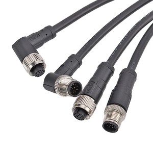 Customized M12 Aviation Plug Waterproof Connector Male Female Extension Overmolded PVC/TPU 1 2 5 10M Cable 2 3 4 5 6 8 12 17pin
