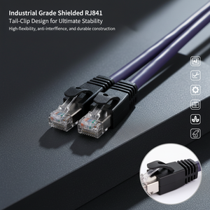 Shielded Industrial Ethernet Cable with Dovetail Clip RJ45 Plug Cat5eCat6Cat6A High Flexible FTP Network Patch Cord