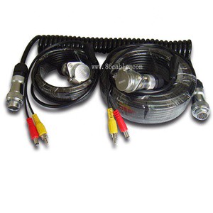 Custom 5pin 7pin Trailer Backup Camera Cable with 7pin Socket 7core Trailer Spiral Cable