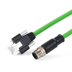 M12 Patch Cable /Cord for Industrial Ethernet Connectivity Circular Waterproof M12 Panel Connector