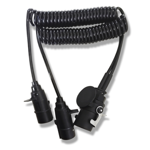 15 Pin to Double 7 Pin European-style Safe Secure Spiral Electric Spiral Trailer Cable for Truck
