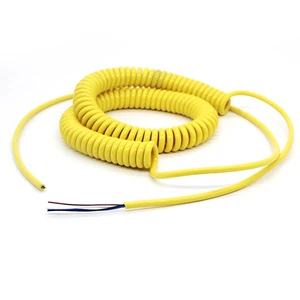 Multi Core Spiral Power/Data Cable Copper Core Coil PUR Sheath PVC Insulated
