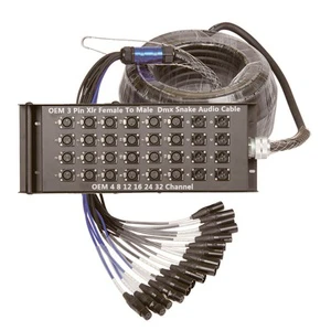 Multichannel Xlr Y Splitter Cable 3 Pin Xlr Female to Male De Power Dmx Snake Audio Cable 4 8 12 16 24 32 48 Channel