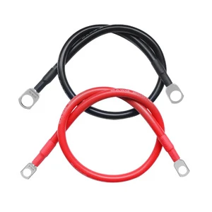 6awg Battery Inverter Cable Terminals 0.5m Stranded Copper Wire Connector Silica Gel Insulation High Voltage 600V 16mm Car RV