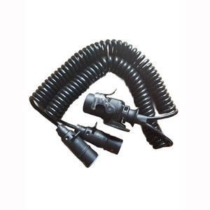 Good Sealing Seven Cord Cable Assemble Trailer Truck Cable Telescopic Spiral Wire Abs Ebs Spiral Cable 7 Pin Connector