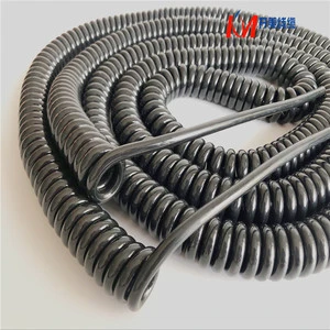 Customized Electric Flexible 4 Core Copper PVC High Elasticity Coiled Cable Power Spring Wire for Electronic Instrumentation