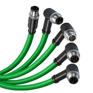 Waterproof S/FTP Double Shielded S/A Cable 4 Pin A-coded M12 Sensor Actuator Cable for Solenoid Valve Connection