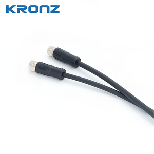 KRONZ M8 Custom Cable Assembly Female 4 Pin Straight A-coded Shielded PVC Cordset IP67 Waterproof Industrial Sensor Connector