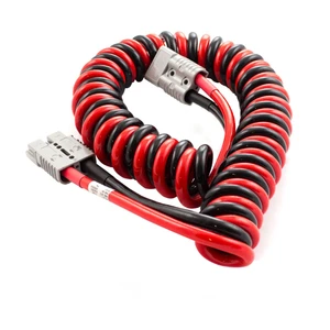 Custom SB175 Spiral Cable SC35-8 Lug 175A High Current Pure Copper Conductor 600V Rated Rubber Silicone Jacket Connector
