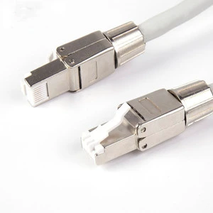 Hot selling industrial network cable cat8 ri45 male to male network cable with all metal connector