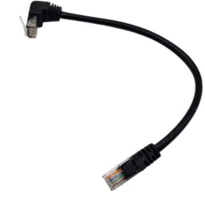 Custom Right Angle RJ45 Ethernet Patch Cable for Space Saving Industrial Network and LAN Custom Cable Assembly