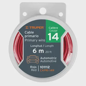 MASTER 96 Reel with 6 m of red primary cable, 14 gauge, TRUPER