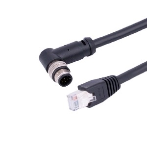 Industrial Ethernet Cable Right Angle M12 8PIN to RJ45 M12 Connector Cable with Wire Various Types Available