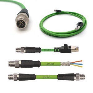 SVLEC EtherCAT Profibus ProfiNet CC Link Cat5e 6A Shielded RJ45 M8/M12 Connector Cable for Automatic Industry