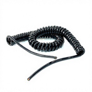 Industrial Spiral Cable Custom Length 6 Cores Oxygen-free Copper PUR Jacket Flexible Power Cord for Electronics & Motors