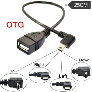 Mini USB OTG Cable for Digital Cameras - USB a Female to Mini USB B 5 Pin Male Adapter Cable