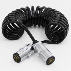 7 Core Cable Trailer Electrical Spiral Cable for Rearview Camera Spring Power Wire Trailer Truck Car Cables