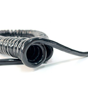 Custom Spring Coiled Control Cable and Robot Drag Chain Spiral Cable With Silicon Jacket