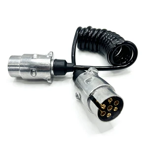 Custom Length 4 7 13 Pin Spring Coiled Trailer Cable for EU US AU Caravan Truck