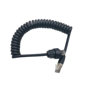 Custom Spiral Cable RJ45 CAT5E 8 Core Twisted Pair for Ethernet Communication LAN Slingshot Cable Shielding Anti-interference