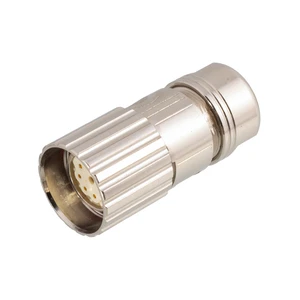 M23 Signal Female Metal Plug Field Installable Industrial Circular Connector for Servo Motor