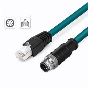 M12 A-coding 8pin to RJ45 Industrial Ethernet Cable Superflex Sensor Cable