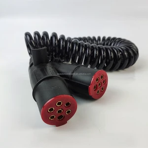 New Seven Core Spiral Wire Cable 7 Pin Heavy Duty Truck Trailer Extension Multicore Coil Cord for Trailer Replacement