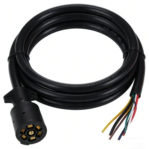 New 7-Way RV Blade Molded Trailer Wire Connector Heavy Duty Trailer Cable AWG SAE Standard Customizable Length