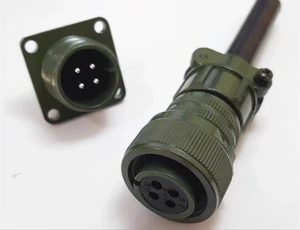 MS3106 20-29 Circular Connector 2P MIL-DTL-5015 Connector Thread Coupling 15A/10A Servo Motor Connector Copper IP67