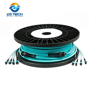 48 Cores OM4 Multi Mode MTP MPO Optic Fiber Trunk Cable Breakout Fanout Patch Cord For Large Data Cetner