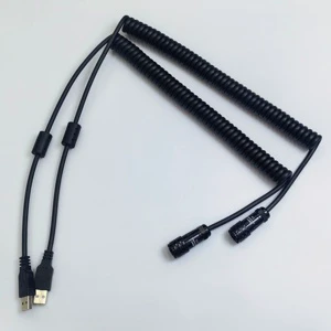 Weipu IP67 Waterproof SA1210 /P4B Spring Spiral Curly Cord USB Waterproof Shielded Coiled Cable SA1212/S4B XH2.54mm Cable