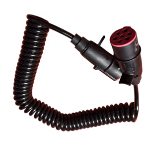 Manufacturer Wholesale 3.5/2.6m Trailer Spiral Coiled Cable 24V/12V 7-Pin Trailer Power Cable