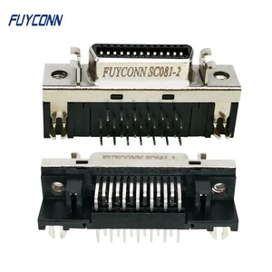 R/A PCB Mount Female 26P SCSI Servo Connector for PCB Board, 1.27mm Pitch 90 Degree Right Angle PCB CN 26pin SCSI MDR Connector