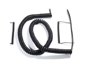 High-Flexibility Spring Spiral Coiled Power Cable TPU/PUR Extension Cord (2/3/4/5/6/8/12 Core) 300V Industrial/Medical Equipment