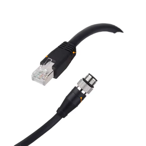 RJ-45 to M12-4P D-Coded Industrial Camera Cable High Speed Data Transmission For Robotics And Machine Vision